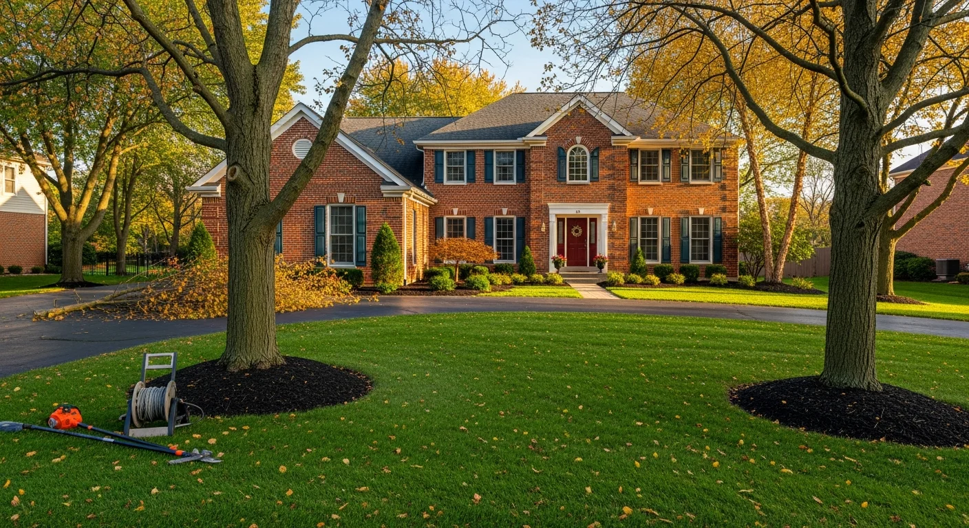 Well-maintained brick home with manicured landscaping and driveway in a Batavia residential neighborhood.